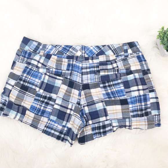 Loft Ann Taylor Shorts Patched Blue 4 - Picture 2 of 6